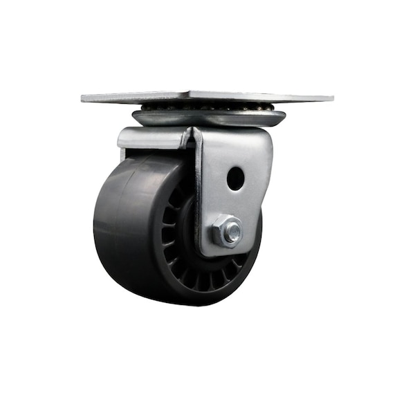 Low Profile Solid Polyurethane 3'' Wheel Top Plate Swivel Caster